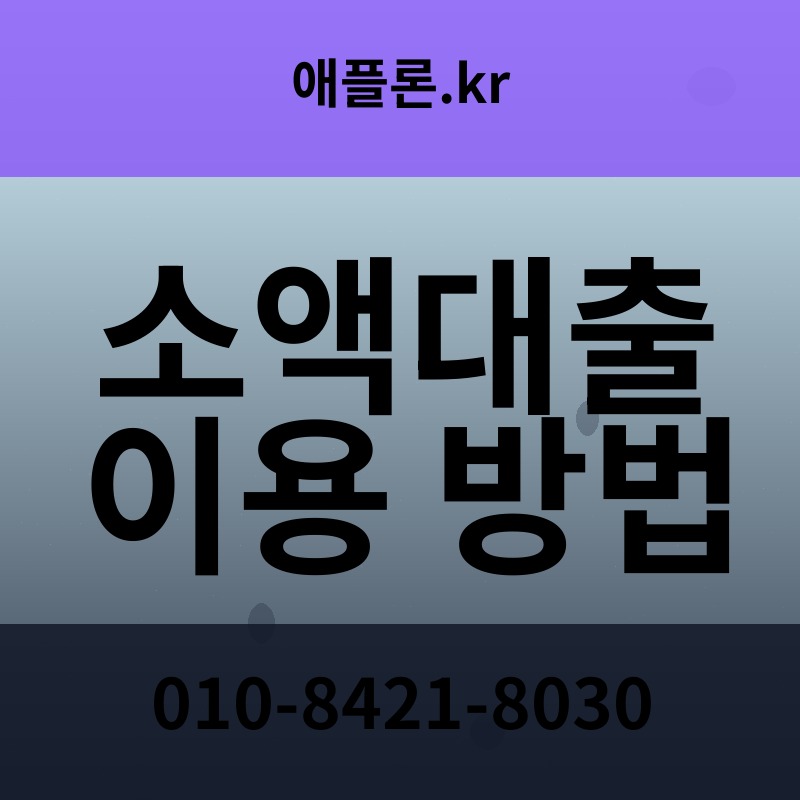 소액대출 이용 방법 | 애플론.kr | 010-8421-8030