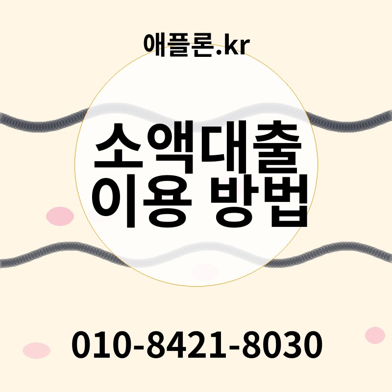 소액대출 이용 방법 | 애플론.kr | 010-8421-8030