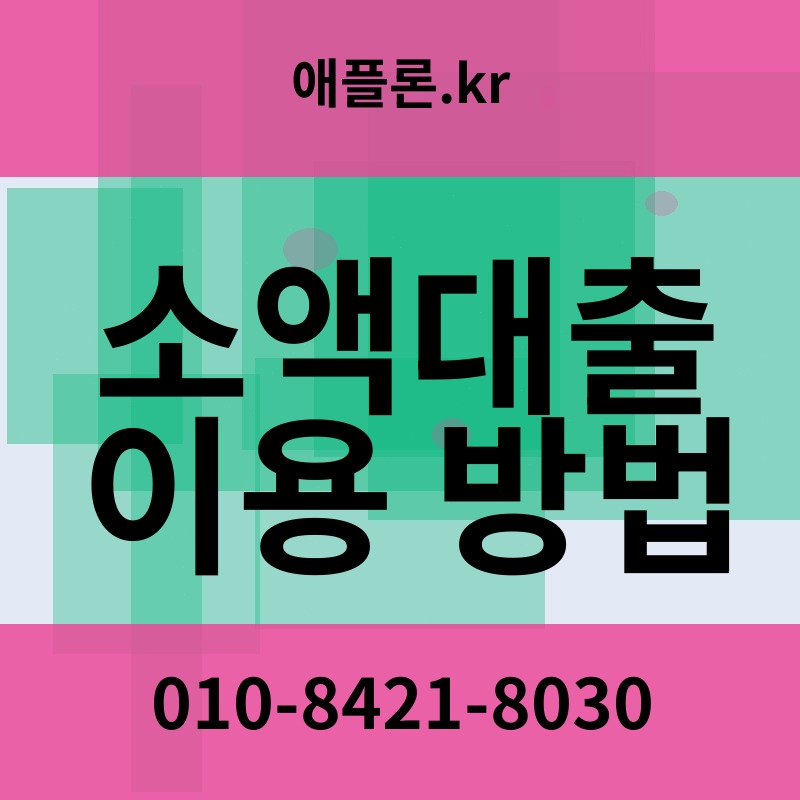 소액대출 이용 방법 | 애플론.kr | 010-8421-8030