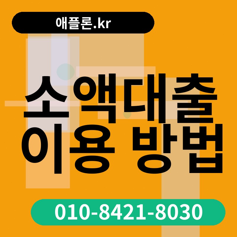 소액대출 이용 방법 | 애플론.kr | 010-8421-8030