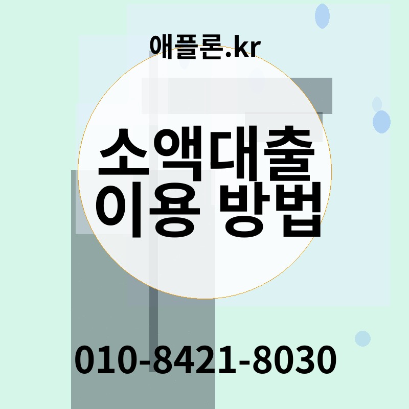 소액대출 이용 방법 | 애플론.kr | 010-8421-8030