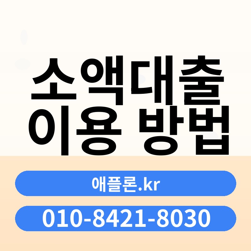 소액대출 이용 방법 | 애플론.kr | 010-8421-8030