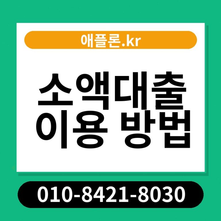 소액대출 이용 방법 | 애플론.kr | 010-8421-8030