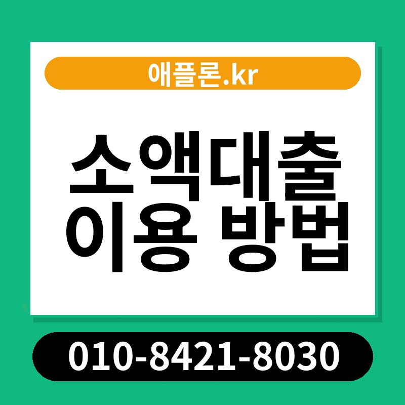 소액대출 이용 방법 | 애플론.kr | 010-8421-8030