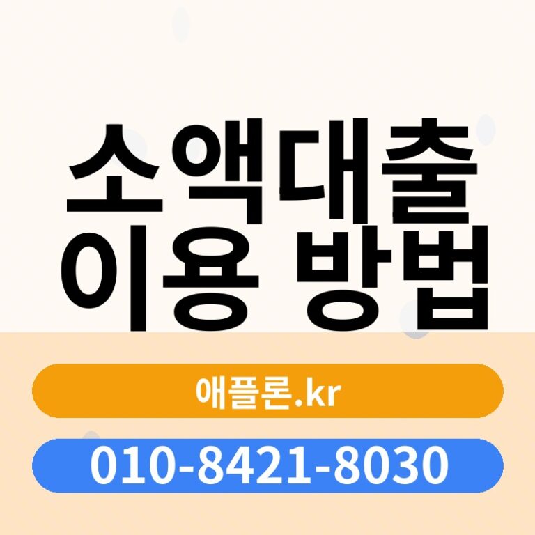 소액대출 이용 방법 | 애플론.kr | 010-8421-8030