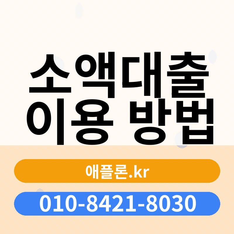 소액대출 이용 방법 | 애플론.kr | 010-8421-8030