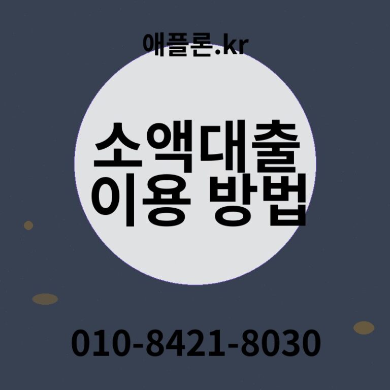 소액대출 이용 방법 | 애플론.kr | 010-8421-8030