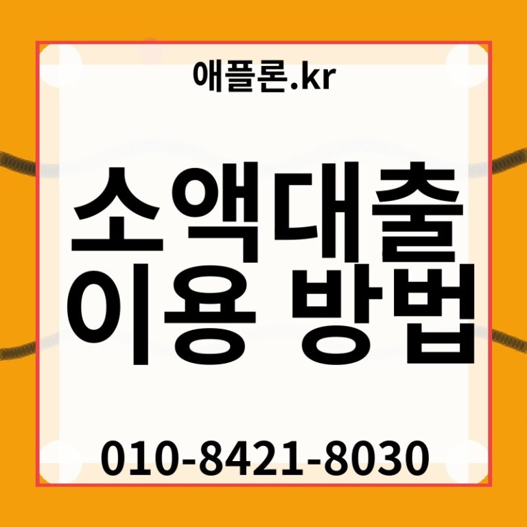 소액대출 이용 방법 | 애플론.kr | 010-8421-8030