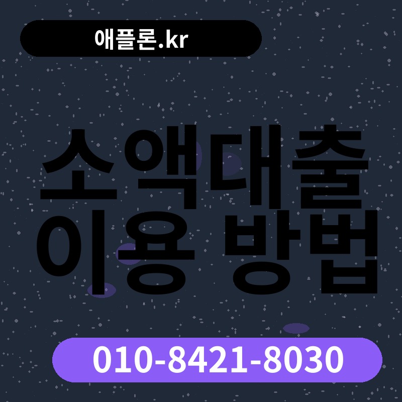 소액대출 이용 방법 | 애플론.kr | 010-8421-8030