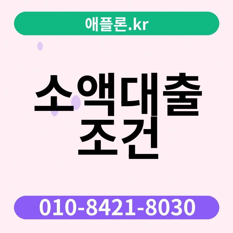 소액대출 조건 | 애플론.kr | 010-8421-8030
