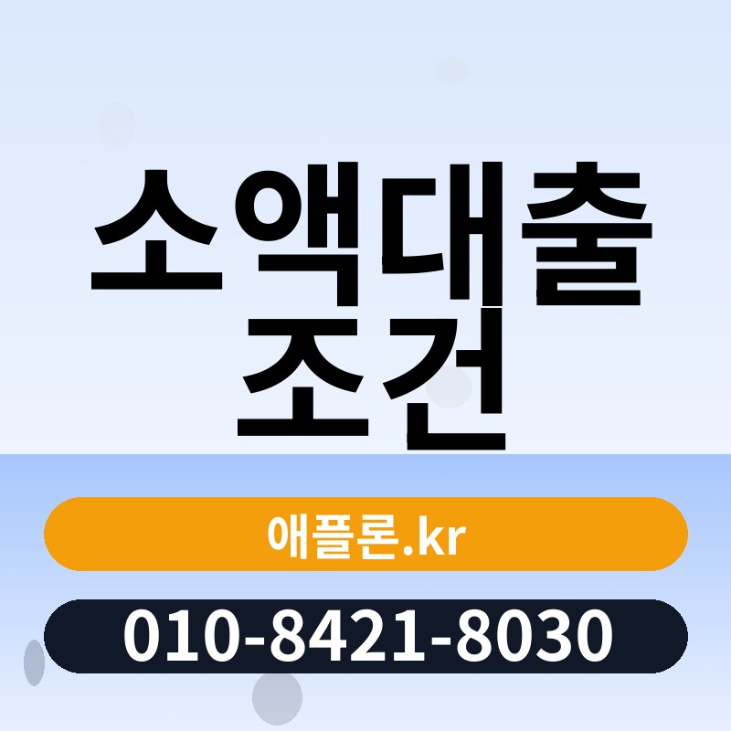소액대출 조건 | 애플론.kr | 010-8421-8030