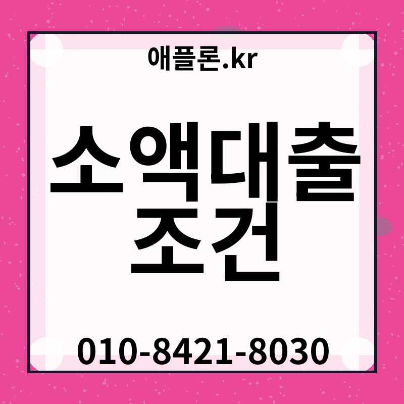 소액대출 조건 | 애플론.kr | 010-8421-8030