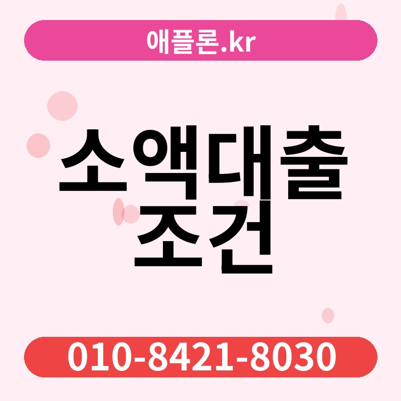 소액대출 조건 | 애플론.kr | 010-8421-8030