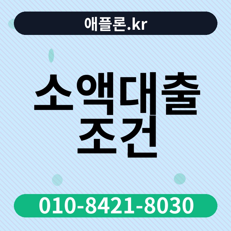 소액대출 조건 | 애플론.kr | 010-8421-8030