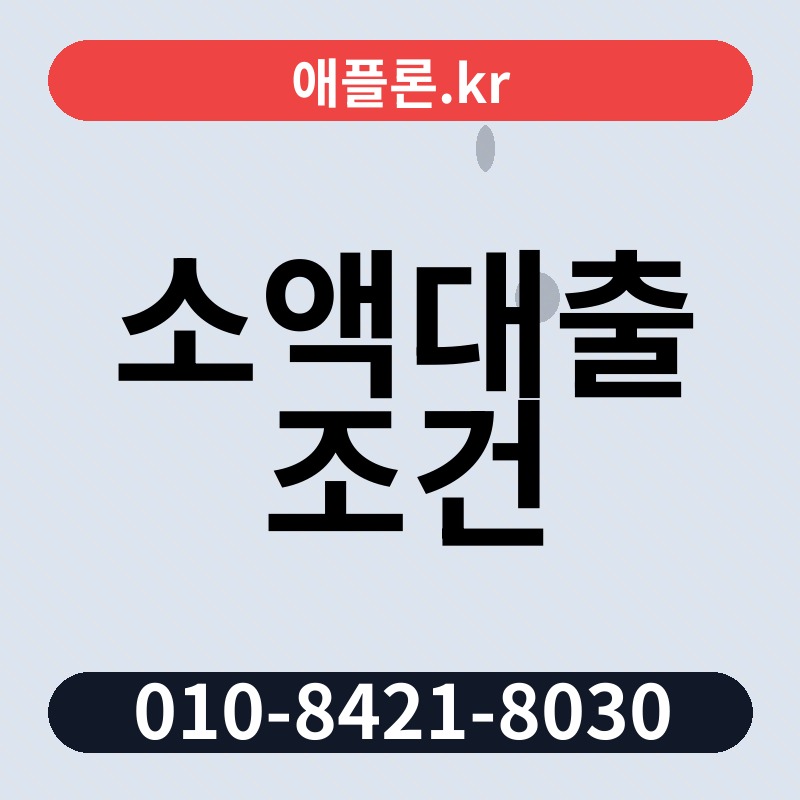 소액대출 조건 | 애플론.kr | 010-8421-8030