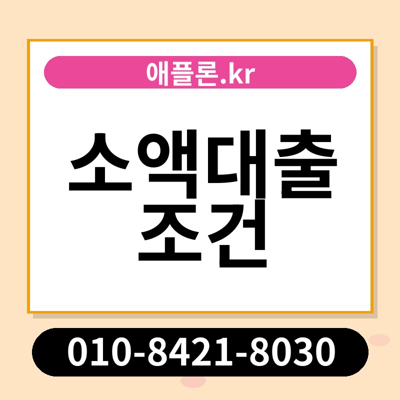 소액대출 조건 | 애플론.kr | 010-8421-8030