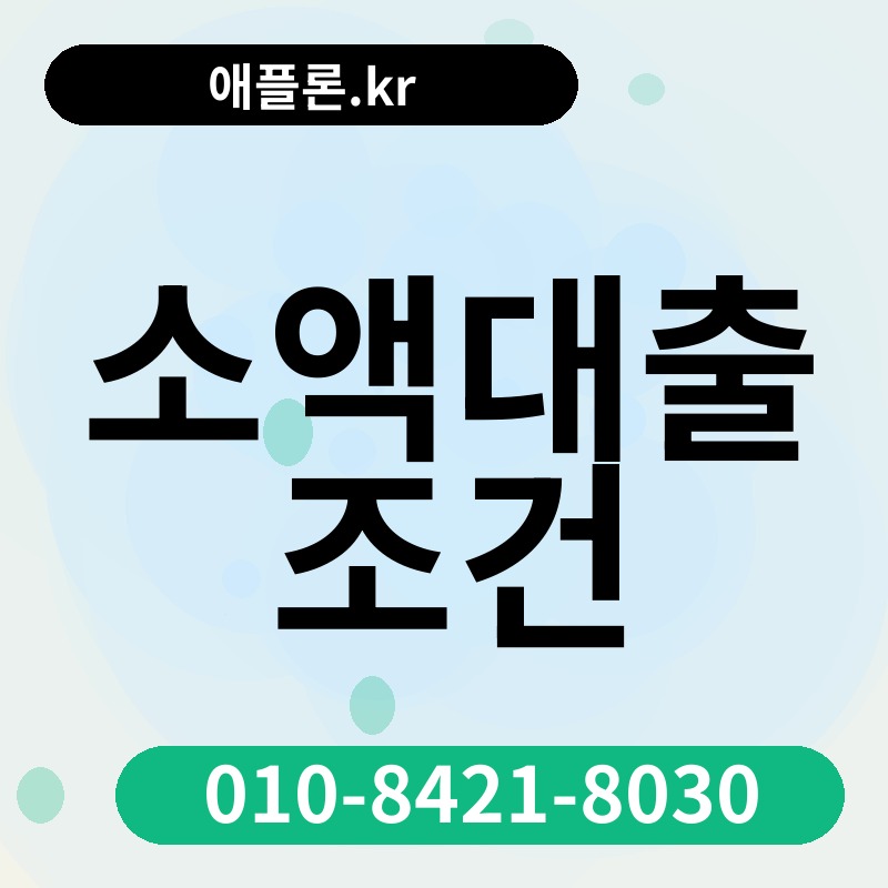 소액대출 조건 | 애플론.kr | 010-8421-8030