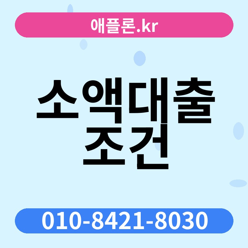 소액대출 조건 | 애플론.kr | 010-8421-8030
