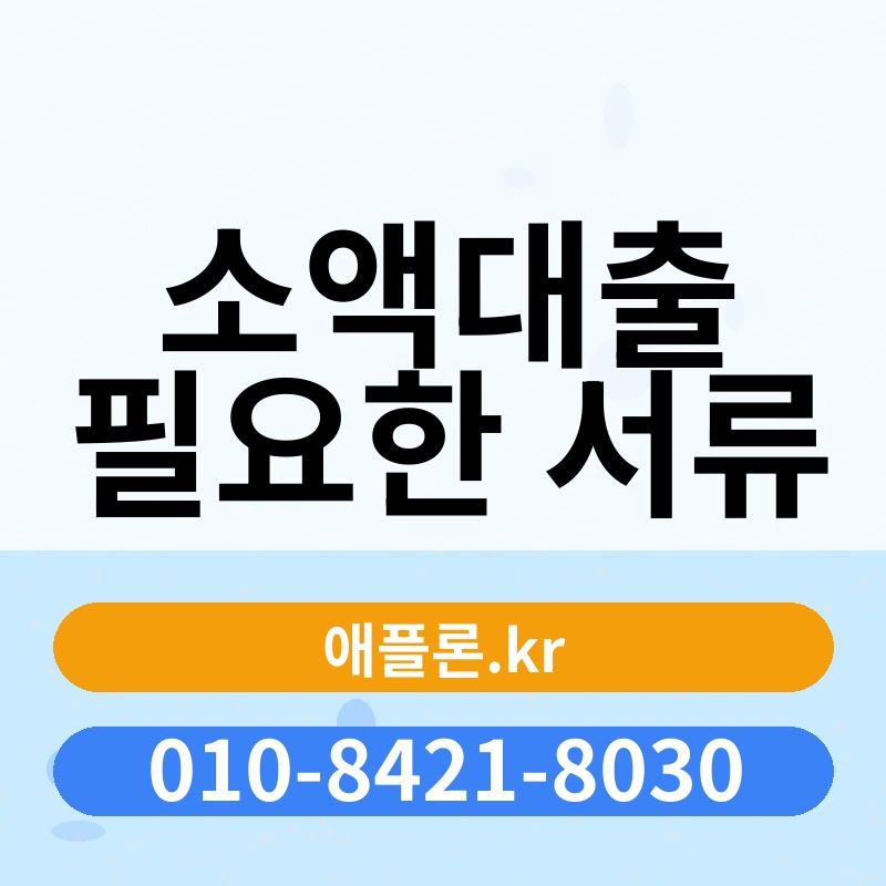 소액대출 필요한 서류 | 애플론.kr | 010-8421-8030