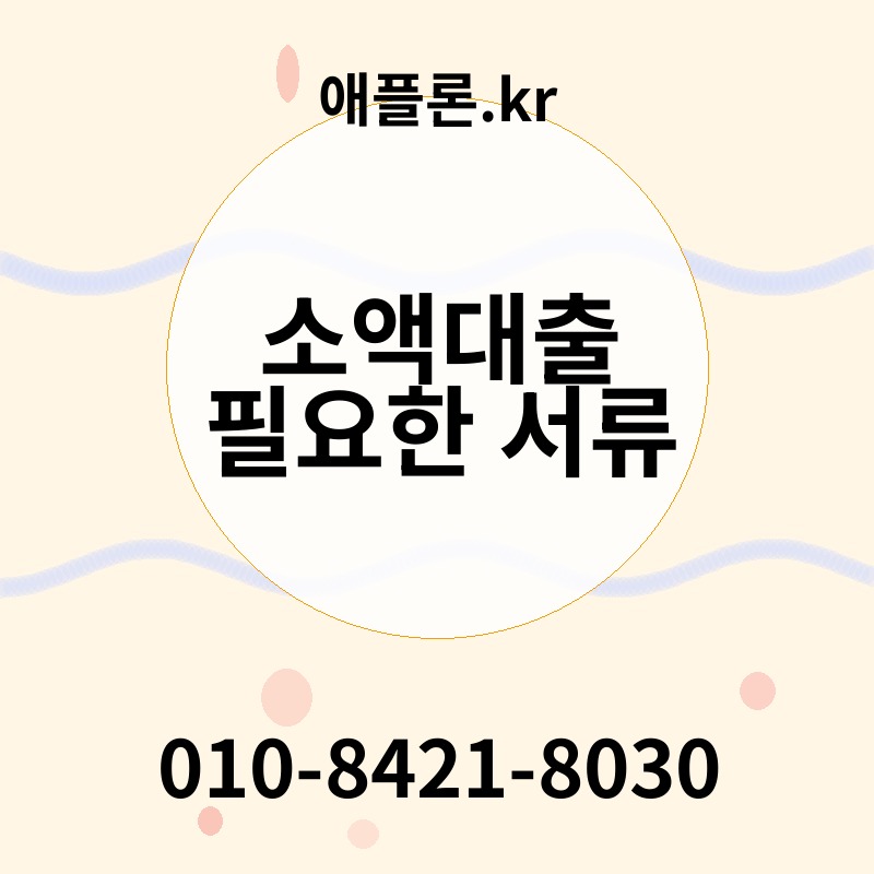 소액대출 필요한 서류 | 애플론.kr | 010-8421-8030