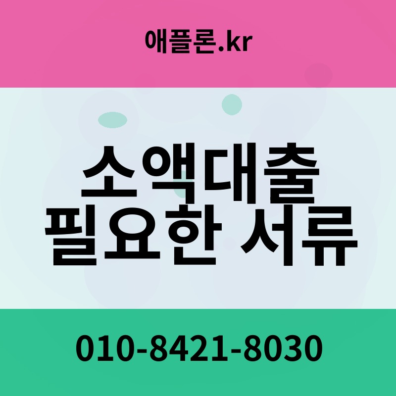 소액대출 필요한 서류 | 애플론.kr | 010-8421-8030