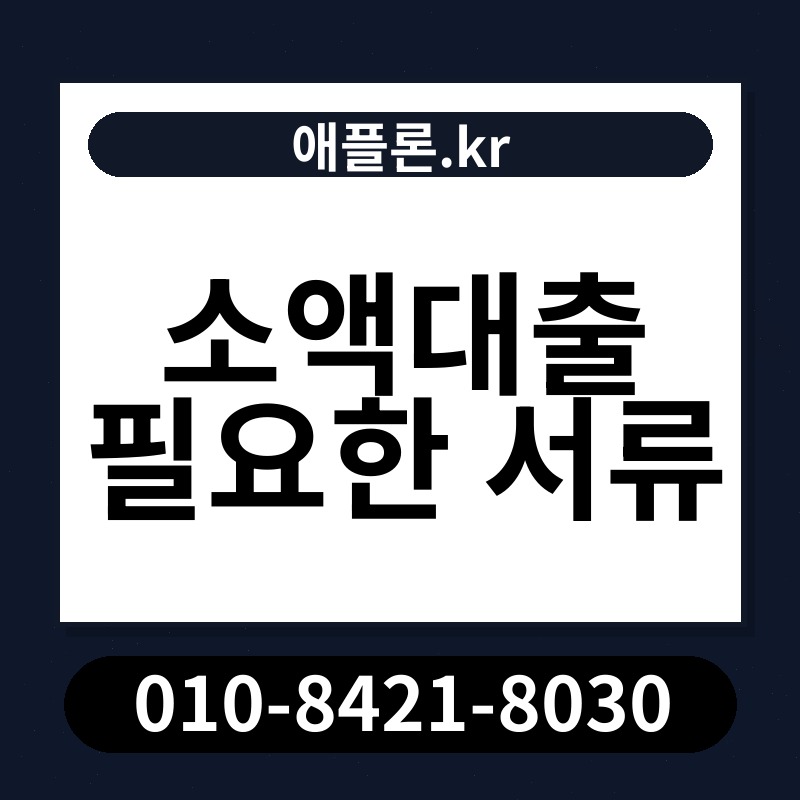 소액대출 필요한 서류 | 애플론.kr | 010-8421-8030