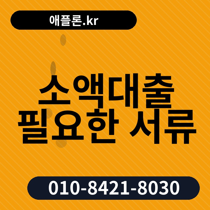 소액대출 필요한 서류 | 애플론.kr | 010-8421-8030