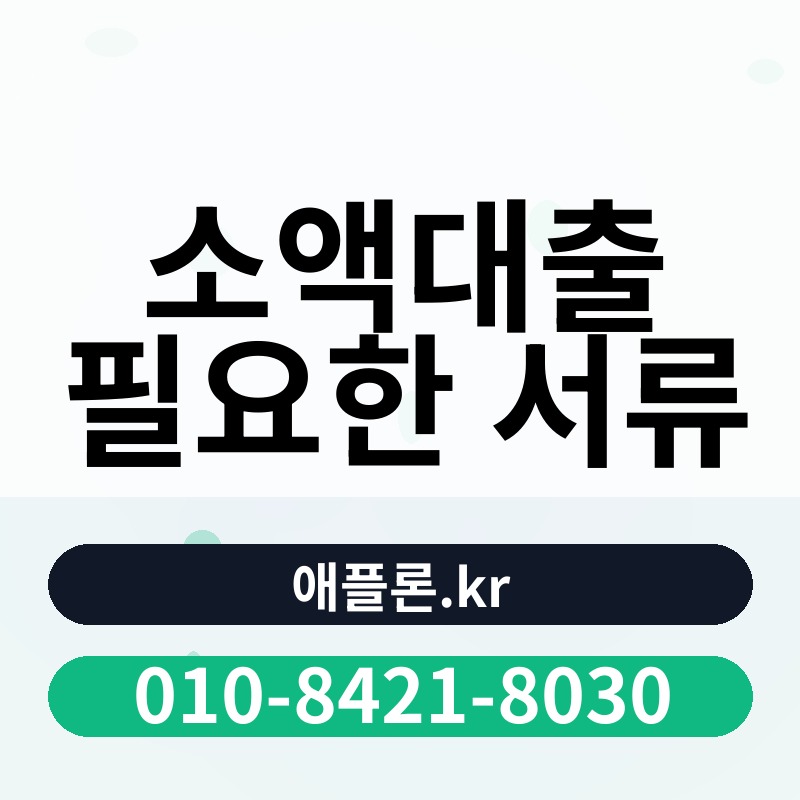 소액대출 필요한 서류 | 애플론.kr | 010-8421-8030