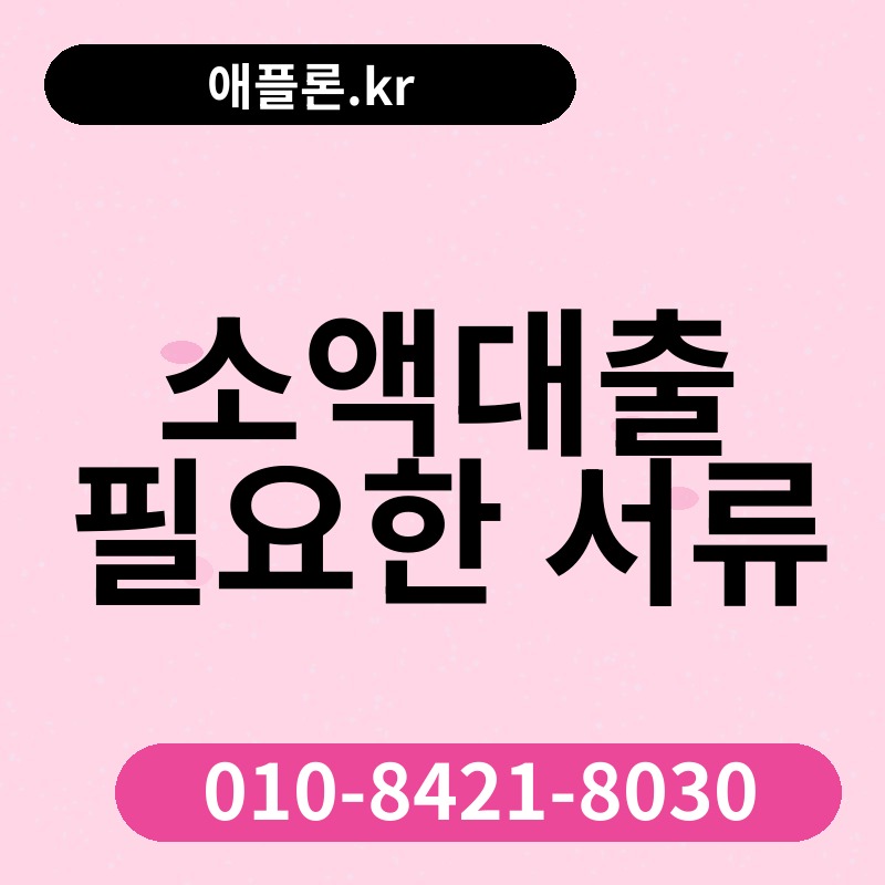 소액대출 필요한 서류 | 애플론.kr | 010-8421-8030