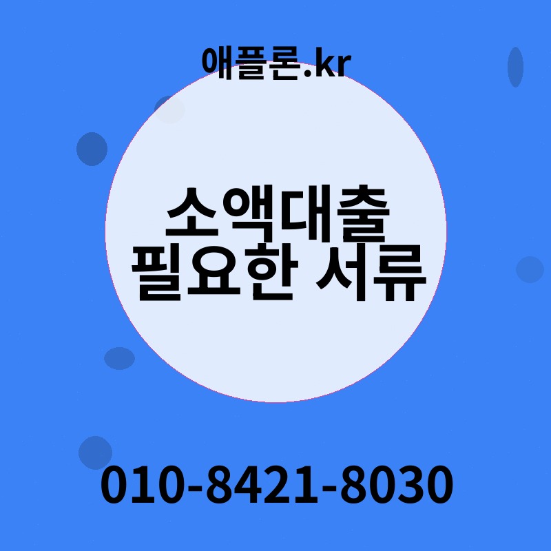 소액대출 필요한 서류 | 애플론.kr | 010-8421-8030