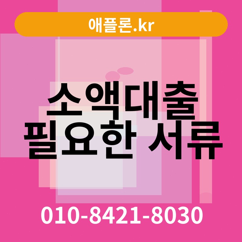 소액대출 필요한 서류 | 애플론.kr | 010-8421-8030