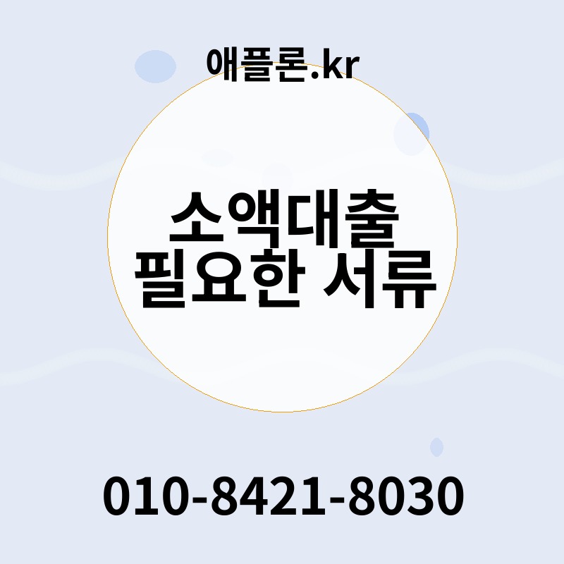 소액대출 필요한 서류 | 애플론.kr | 010-8421-8030
