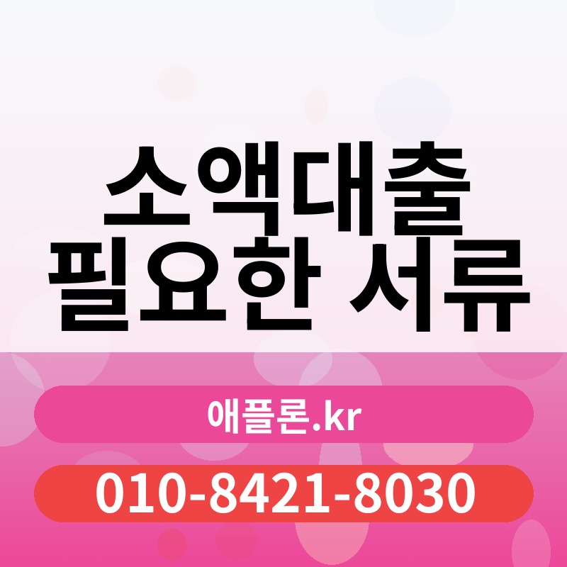 소액대출 필요한 서류 | 애플론.kr | 010-8421-8030