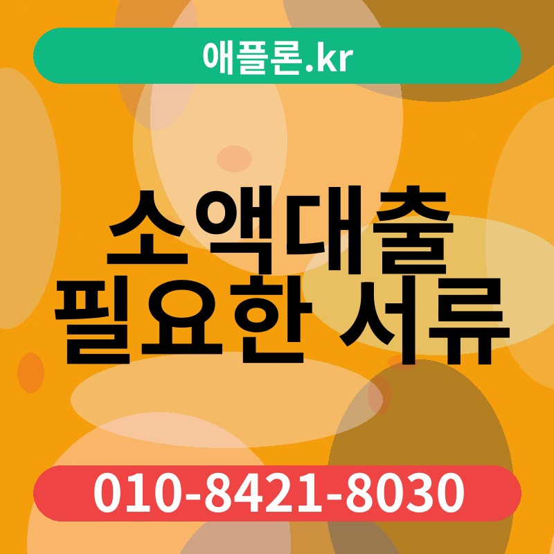 소액대출 필요한 서류 | 애플론.kr | 010-8421-8030