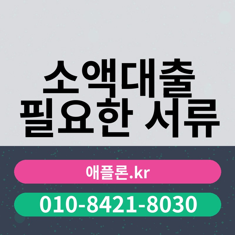 소액대출 필요한 서류 | 애플론.kr | 010-8421-8030