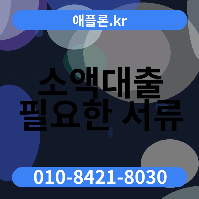 소액대출 필요한 서류 | 애플론.kr | 010-8421-8030