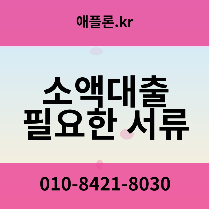 소액대출 필요한 서류 | 애플론.kr | 010-8421-8030