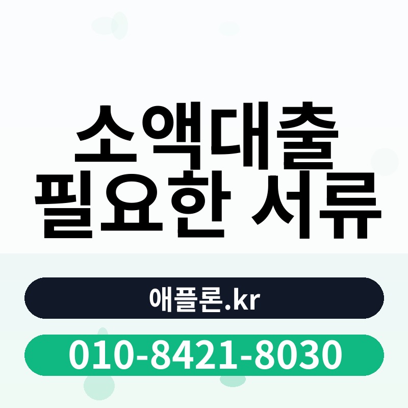 소액대출 필요한 서류 | 애플론.kr | 010-8421-8030