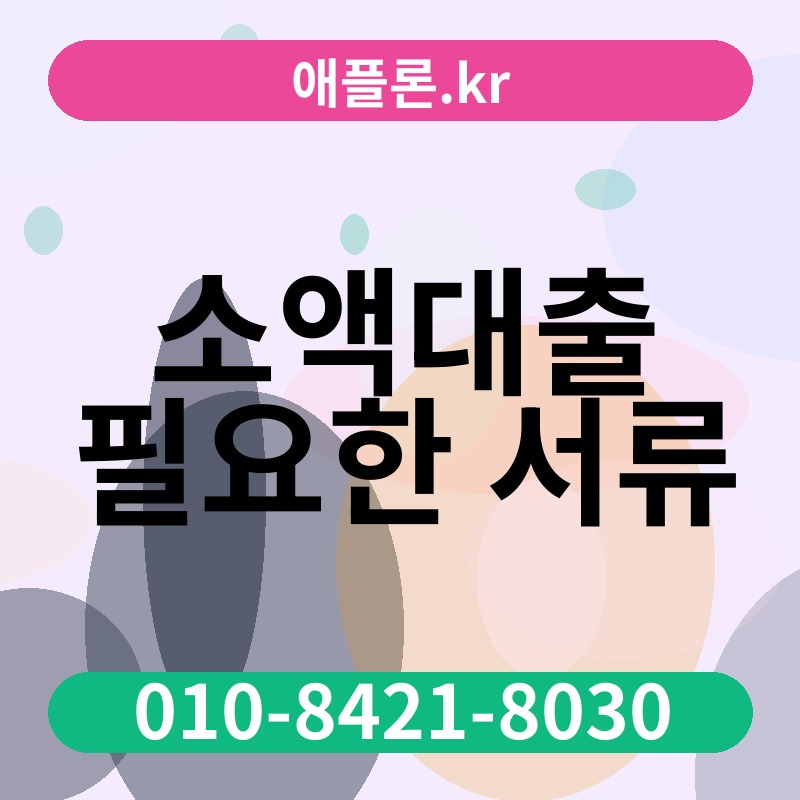 소액대출 필요한 서류 | 애플론.kr | 010-8421-8030