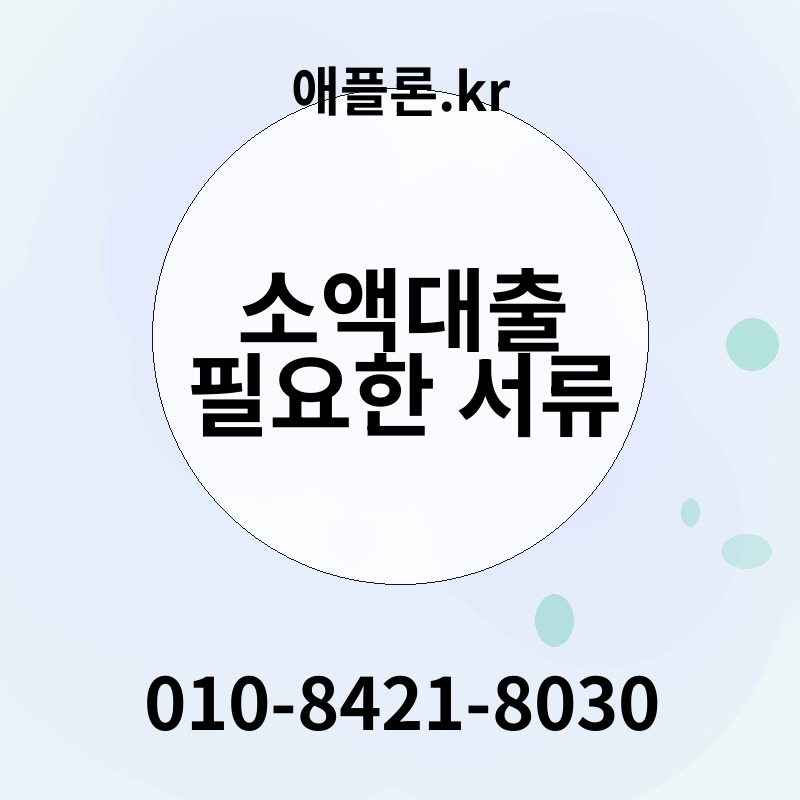 소액대출 필요한 서류 | 애플론.kr | 010-8421-8030