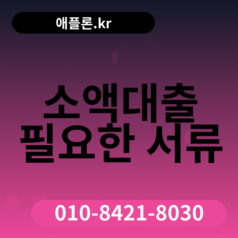 소액대출 필요한 서류 | 애플론.kr | 010-8421-8030