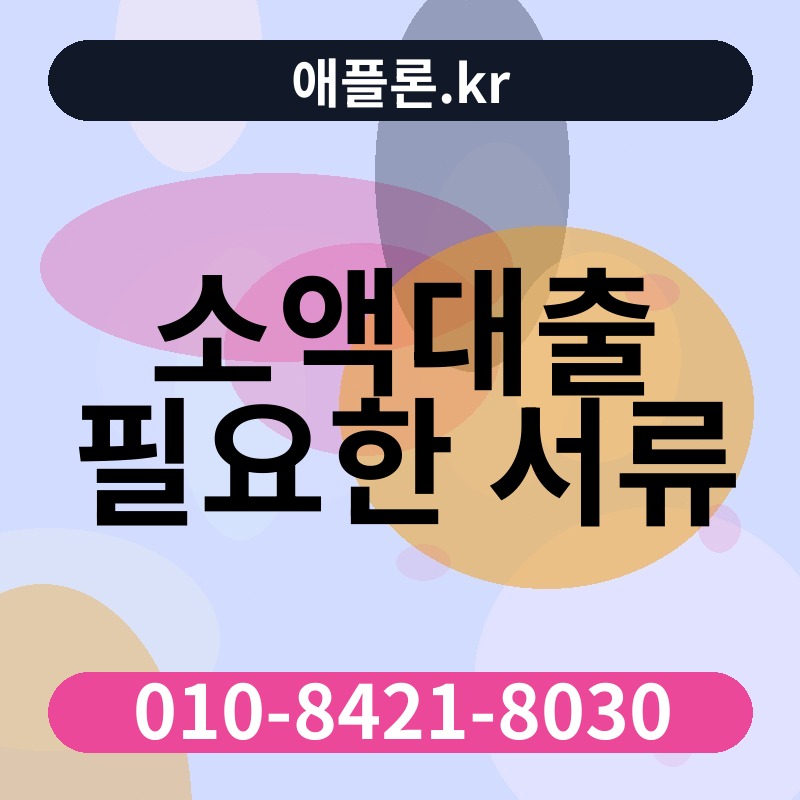 소액대출 필요한 서류 | 애플론.kr | 010-8421-8030