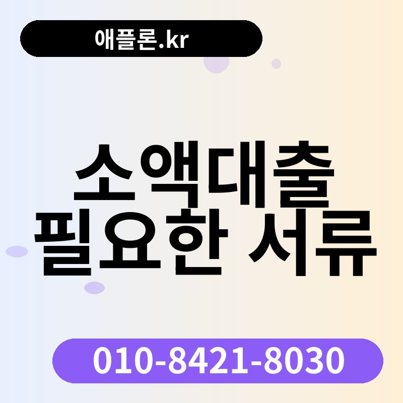 소액대출 필요한 서류 | 애플론.kr | 010-8421-8030