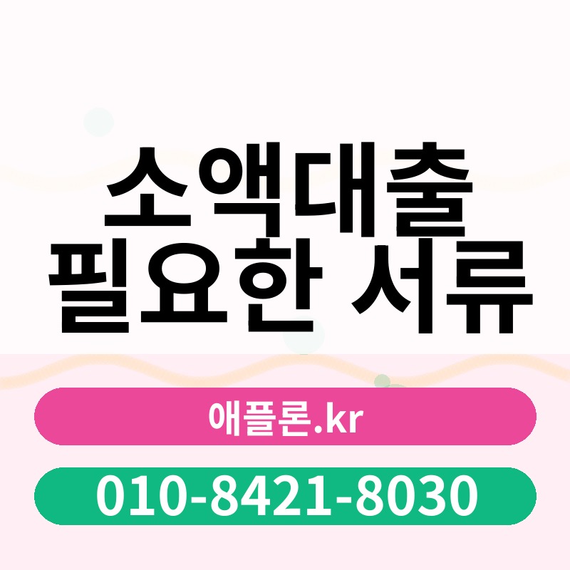소액대출 필요한 서류 | 애플론.kr | 010-8421-8030