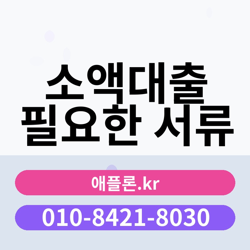 소액대출 필요한 서류 | 애플론.kr | 010-8421-8030