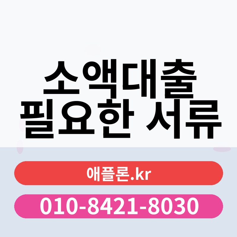 소액대출 필요한 서류 | 애플론.kr | 010-8421-8030