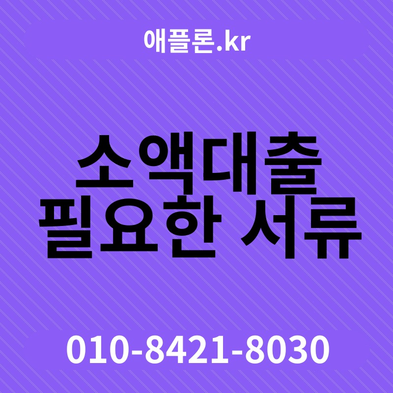 소액대출 필요한 서류 | 애플론.kr | 010-8421-8030
