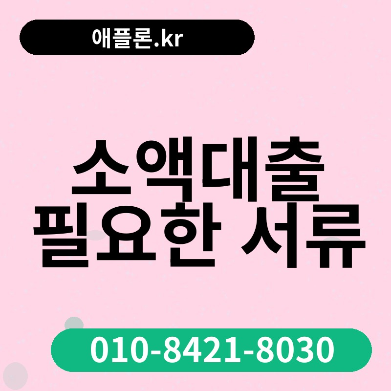 소액대출 필요한 서류 | 애플론.kr | 010-8421-8030