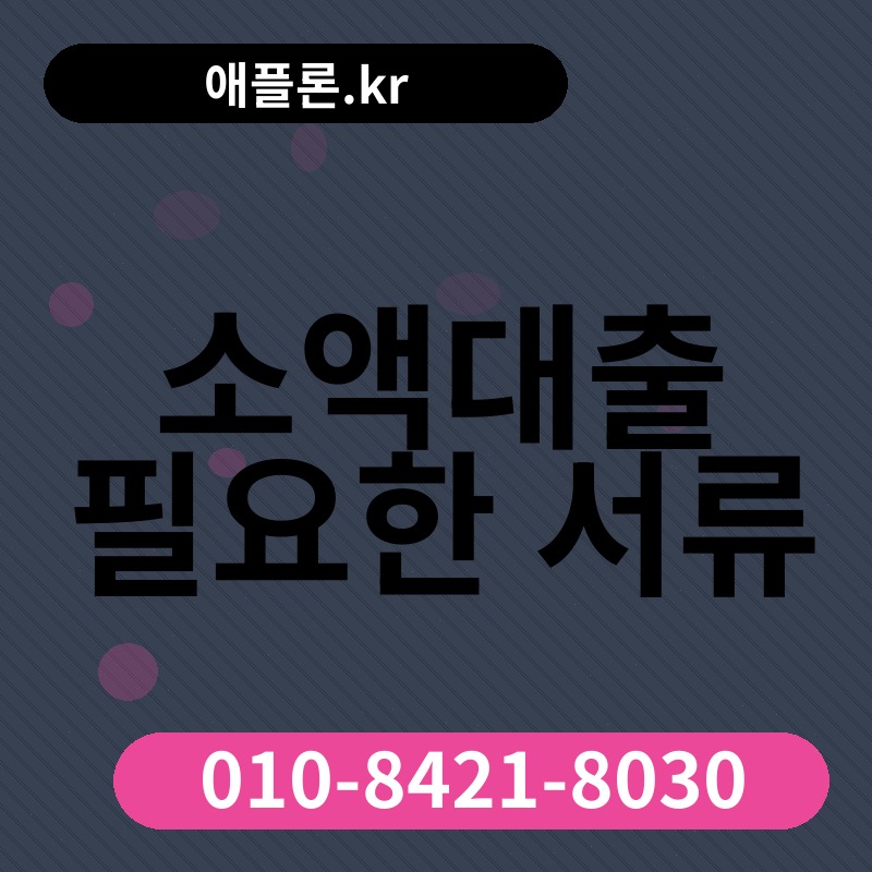 소액대출 필요한 서류 | 애플론.kr | 010-8421-8030