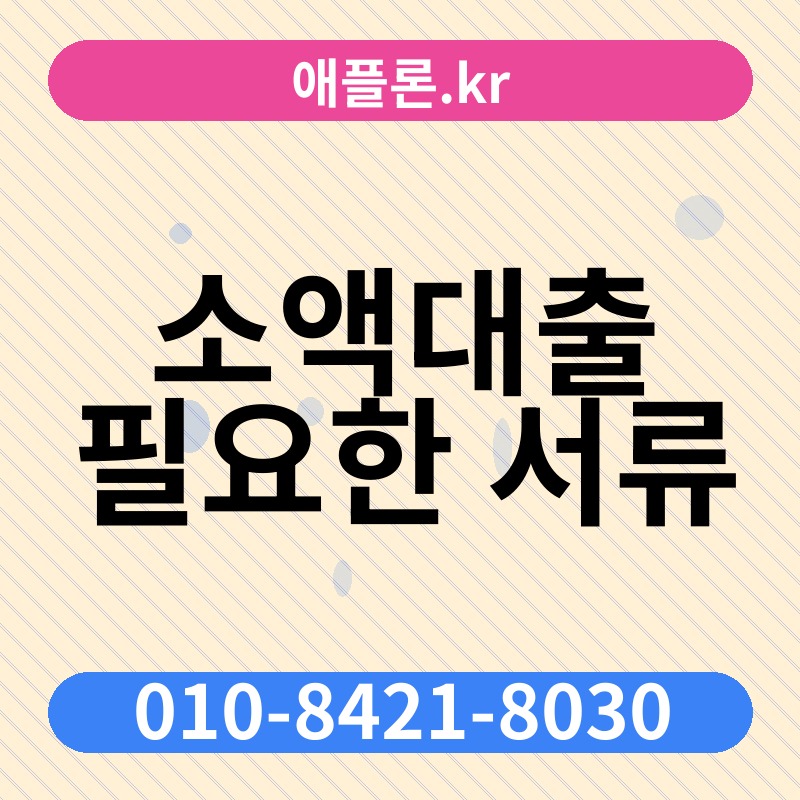 소액대출 필요한 서류 | 애플론.kr | 010-8421-8030